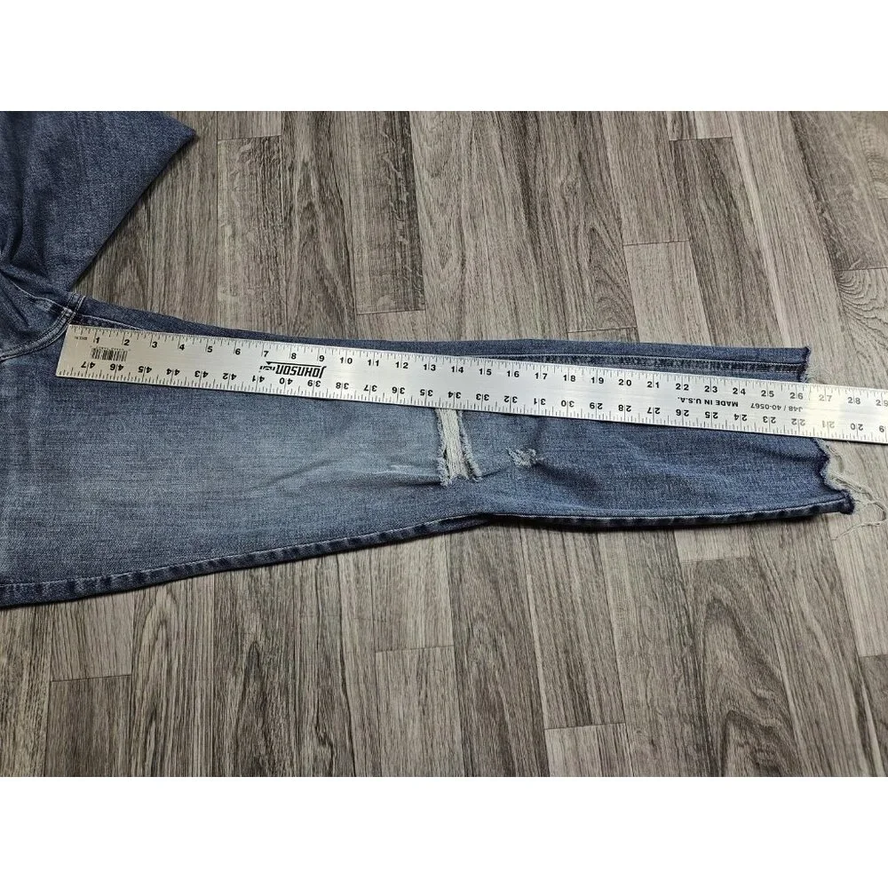 Silver Jeans Co Jeans Womens 27 Most Wanted Straight Crop‎ Distressed Raw Hem